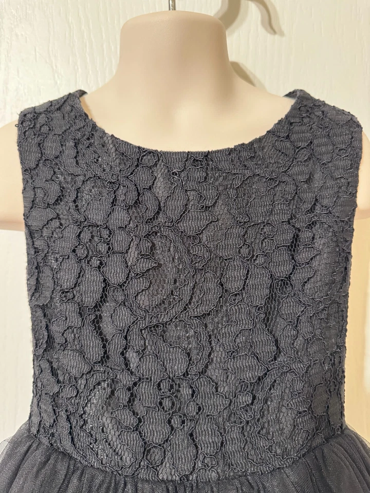 David's Vestido de Novia Niñas Talla 7 Negro Vestido de Baile Vestido de Niña Florista con Recorte en Corazón Foto 4 de 4