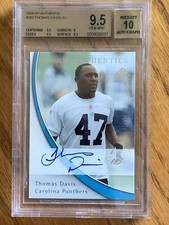 2005 Sp Authentic Thomas Davis Bgs 9.5 Auto 10 Rc Rookie