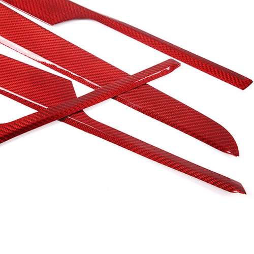 4×Red Carbon Fiber Interior Door Panel Decorative Trim For Porsche Macan 2014-23 - Picture 7 of 14