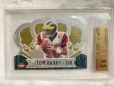 GRADED TOM BRADY ROOKIE 2000 PACIFIC CROWN ROYALE #110 BGS 9.5 PATRIOT GOLD 