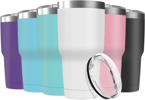 30Oz Stainless Steel Travel Mug with Lid, 6 Pack Double Wall Vacuum Insulated Bu