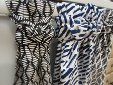 Hanging Hand Kitchen Towel Navy Blue, Black White, Snap, Stripes Dish Towel