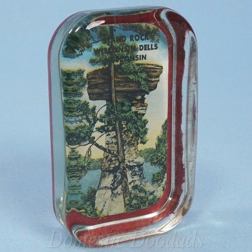 Vintage Glass Paperweight Souvenir Wisconsin Dells Stand Rock eBay
