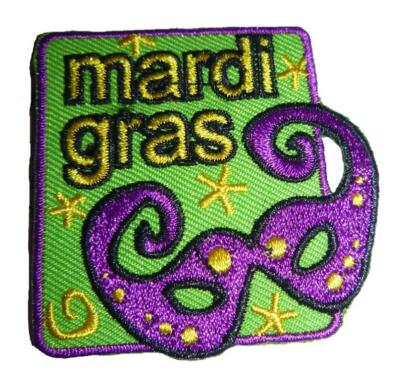 girl boy cub MARDI GRAS parade party Fun patches crests badges SCOUTS GUIDE mask