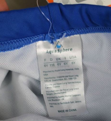 Children's Swim Trunks by Aqua Sphere Size 116 - Smoky Surf Blue - New Item - Picture 10 of 12