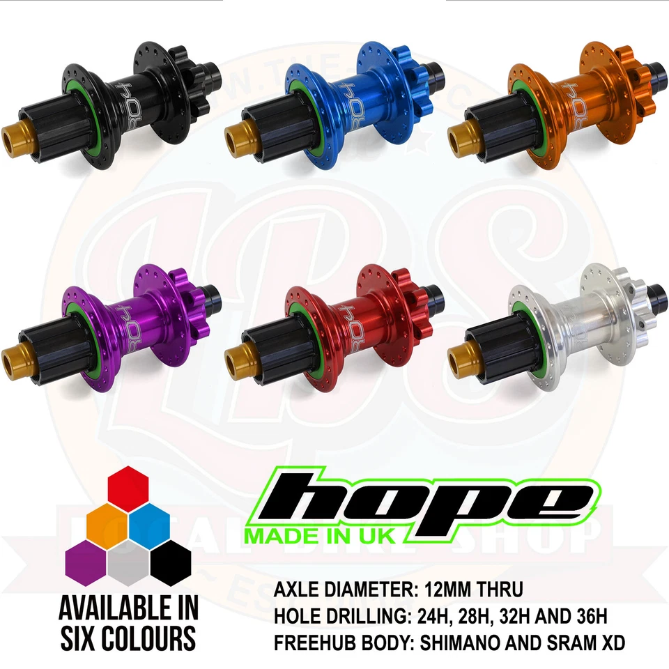 Buje trasero Hope Pro 4 142x12 mm pasante - todos los colores, orificios de radios y controladores - nuevo Foto 3 de 3