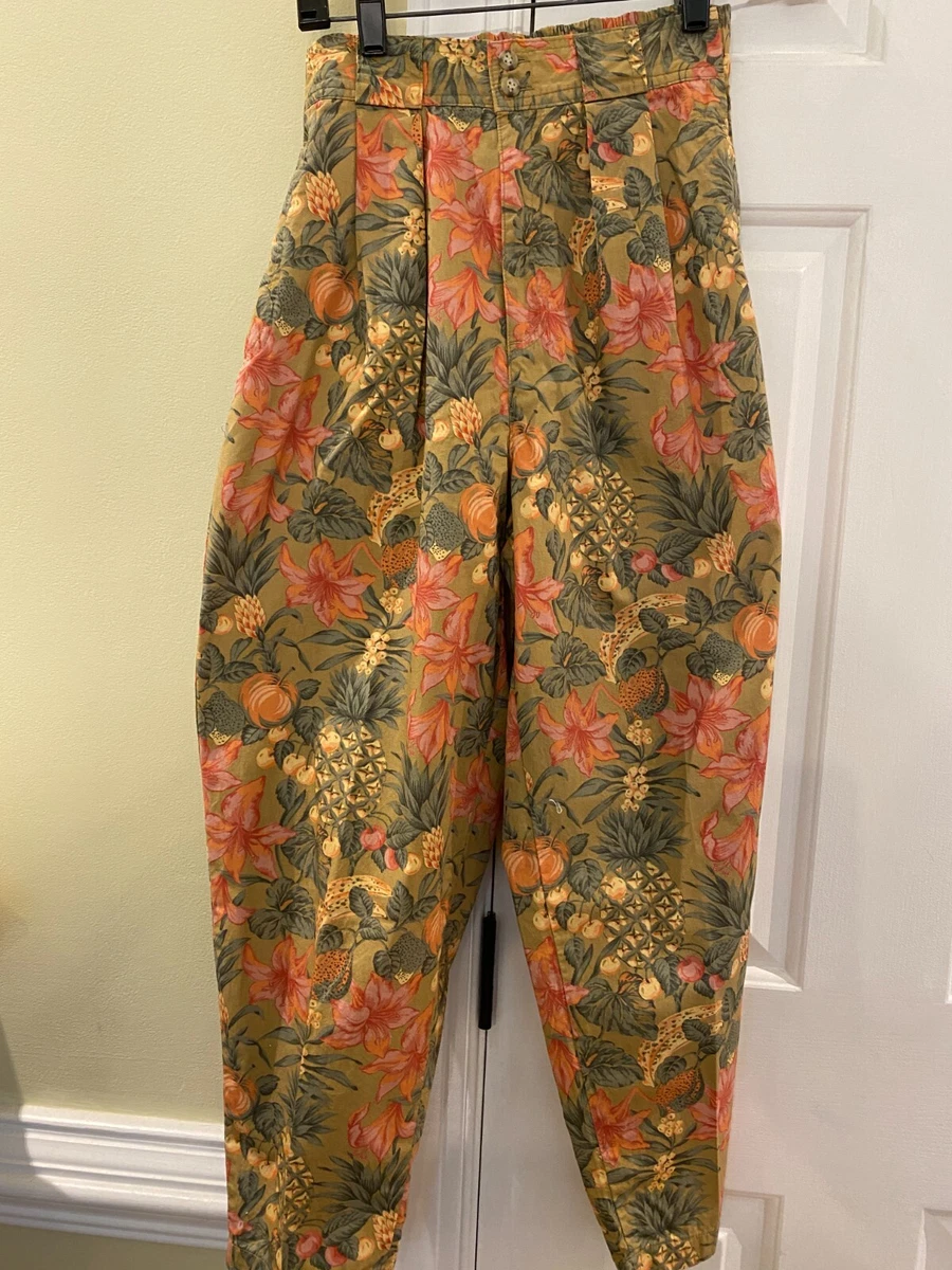 Vintage GAP Floral & Fruit Printed Cotton Pants Size XS Made in Japan