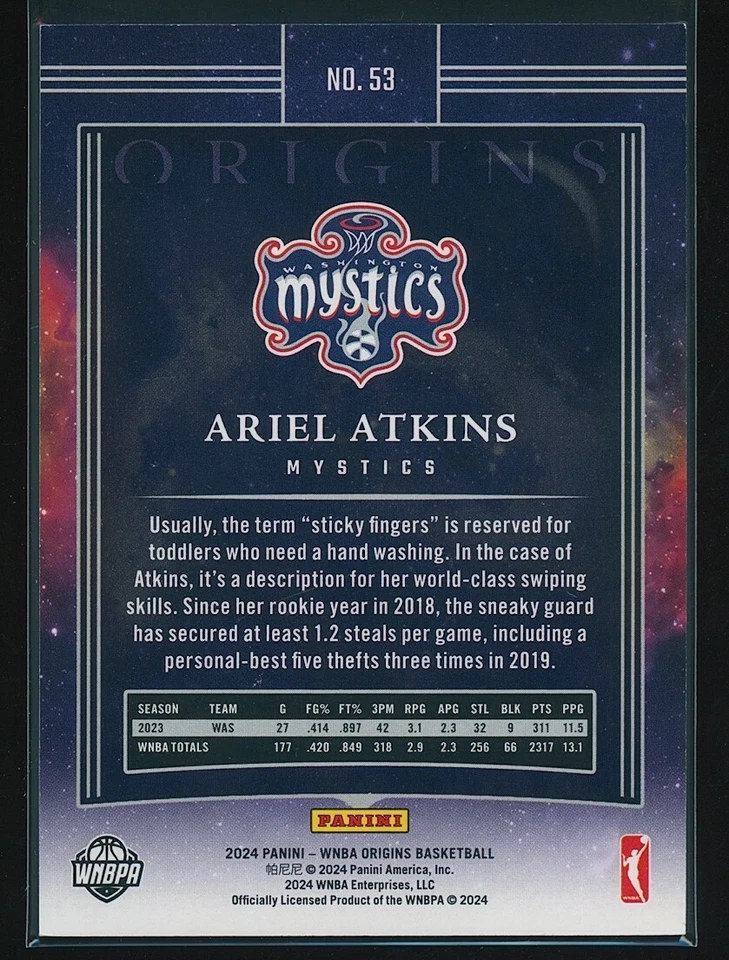 Ariel Atkins 2024 Panini Origins WNBA Gold #53 /10 - Image 2 of 2