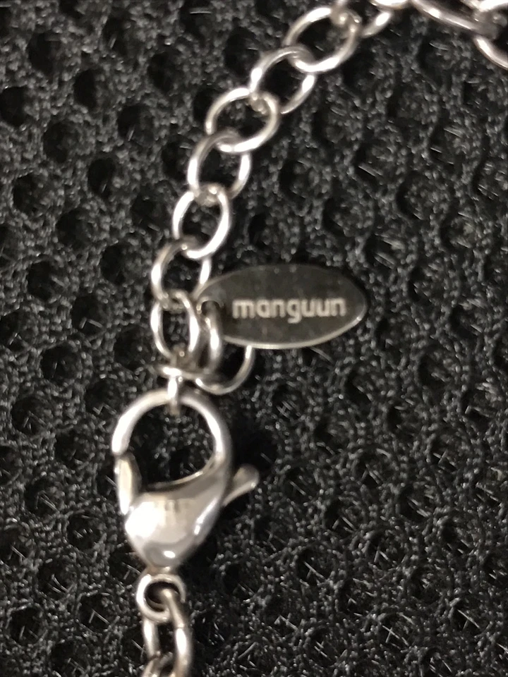 *** MANGUUN Armkette Damen Armband *** Mit 2 Herzen aus Strass und Matt *** 22cm - Bild 3 von 4