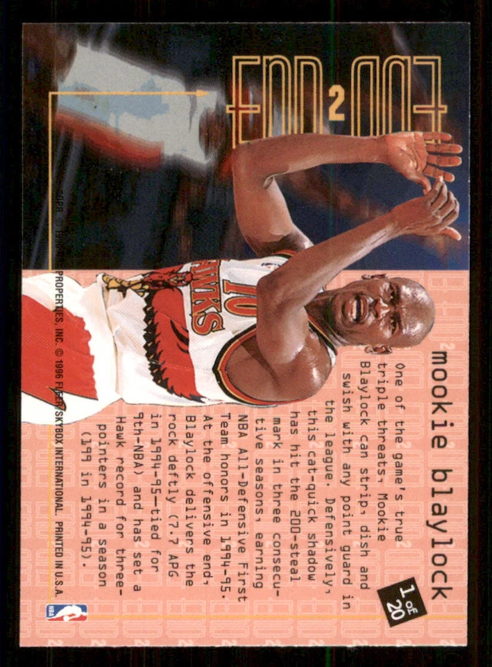 1995-96 Fleer End to End #1 Mookie Blaylock - Image 2 of 2
