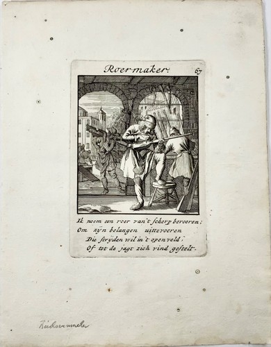 1695 Caspar Luyken, "De Roermaaker" BÜCHSENMACHER Incisore Di Fucili - Picture 2 of 2