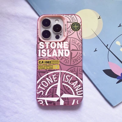 📱 Coque iPhone Stone Island Rose Modèles X XS XR - 11 à 17 Plus Pro Max Air