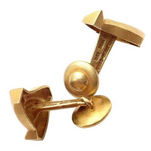 Rare! Vintage Kieselstein Cord 18k Yellow Gold Alligator Eye Cufflinks 1990 - Picture 6 of 11