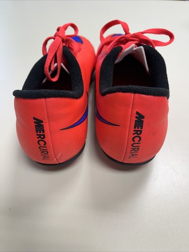 Nike Size 5Y Youth Mercurial Vortex II Soccer Shoe Red Orange Purple Black - Picture 4 of 8
