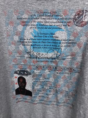 Makaveli 2Pac Tシャツ グレー 新品タグ付き Makaveli Branded Tupac 2pac T Shirt Rap Tee Men's 2XL NOS