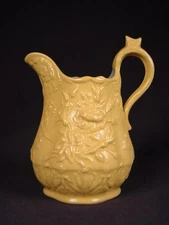 VERY RARE ANTIQUE 1800s SMALL ROSE PITCHER YELLOW WARE MINT