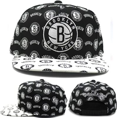 NBA Brooklyn Nets Mitchell & Ness Adult Structured Adjustable Cap Hat M&N NEW!