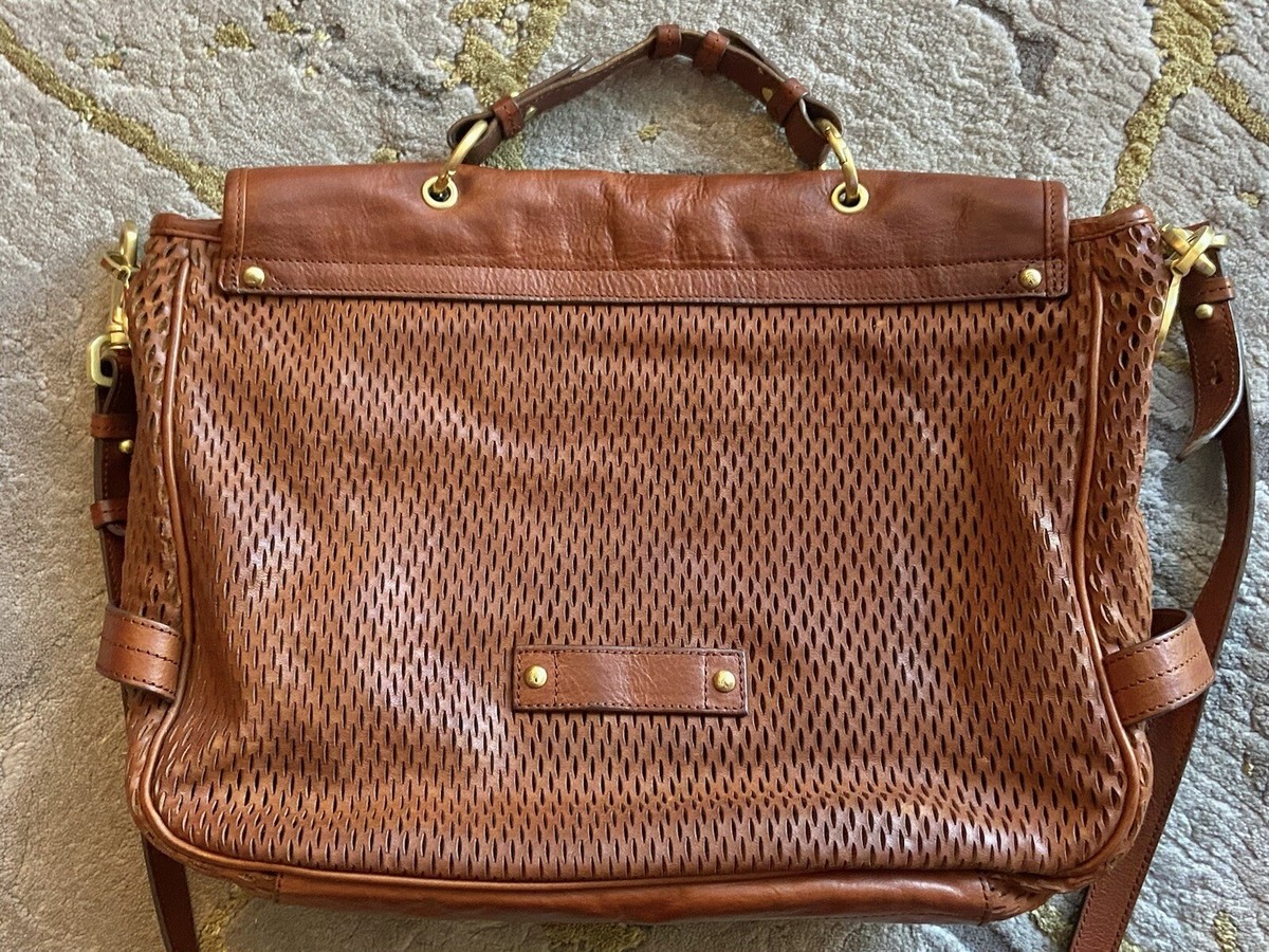 MULBERRY⚡️Perforated brown leather large two way flap MULBERRY⚡️Perforated brown leather large two way flap