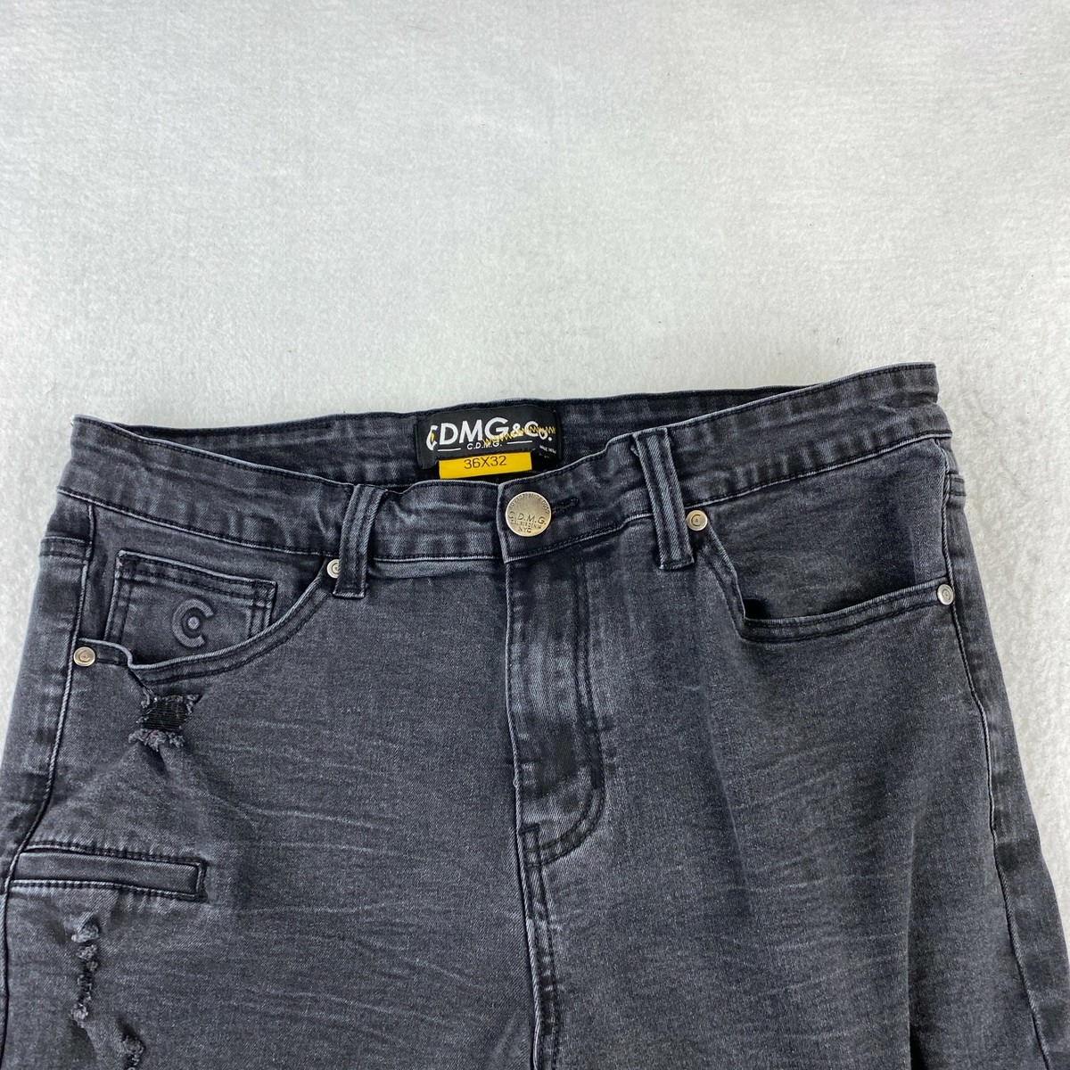 CDMG Caliber Denim NYC Distressed Jeans Men's 36x32 Black 5