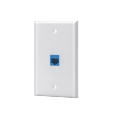 Ethernet Wall Plate CAT6 1-Port Single Gang Keystone Network Female to Female