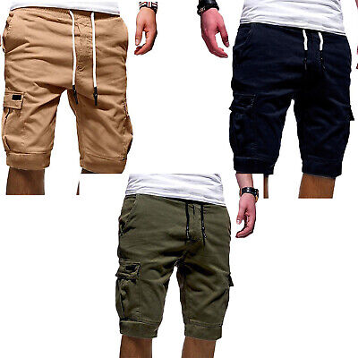yoyorule Casual Summer Pants Mens Cotton Multi-Pocket Overalls Shorts Fashion Pant