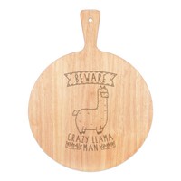 Beware VerrüCkte Lama Mann Pizza Brett Paddel Holz Lustig Tiere