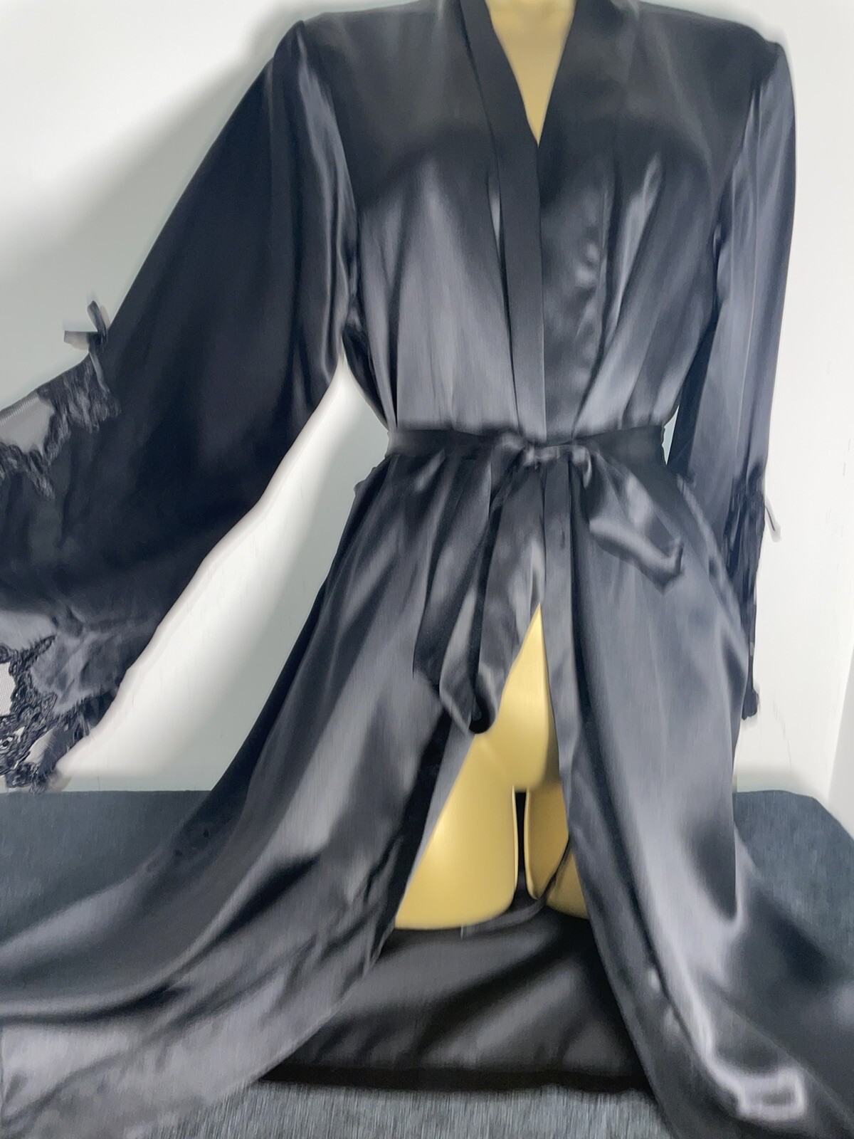 LA SENZA PURE SILK DRESSING GOWN/ROBE BLACK SIZE 8/10 eBay