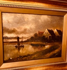 W Dahl  (1907-1973) Signed/ 11.5”x 9” Oil painting on canvas /  17”x 14" Framed 