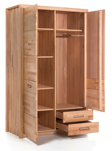 Kleiderschrank Wildeiche geölt / teilmassiv mit Spiegel Schlafzimmerschrank NEU - Bild 2 von 2