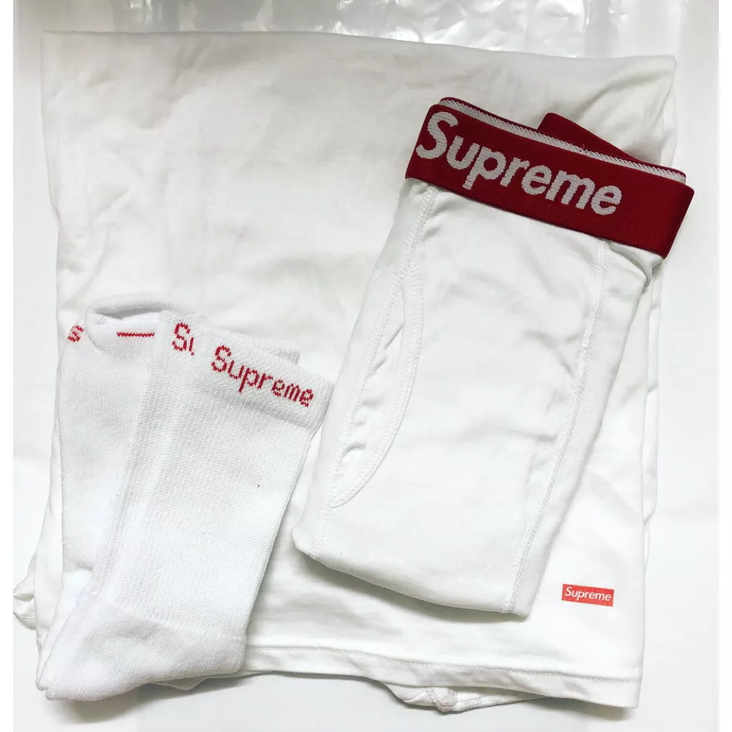 100% Authentic Supreme x Hanes Tee, Boxers, Set White Size Medium eBay