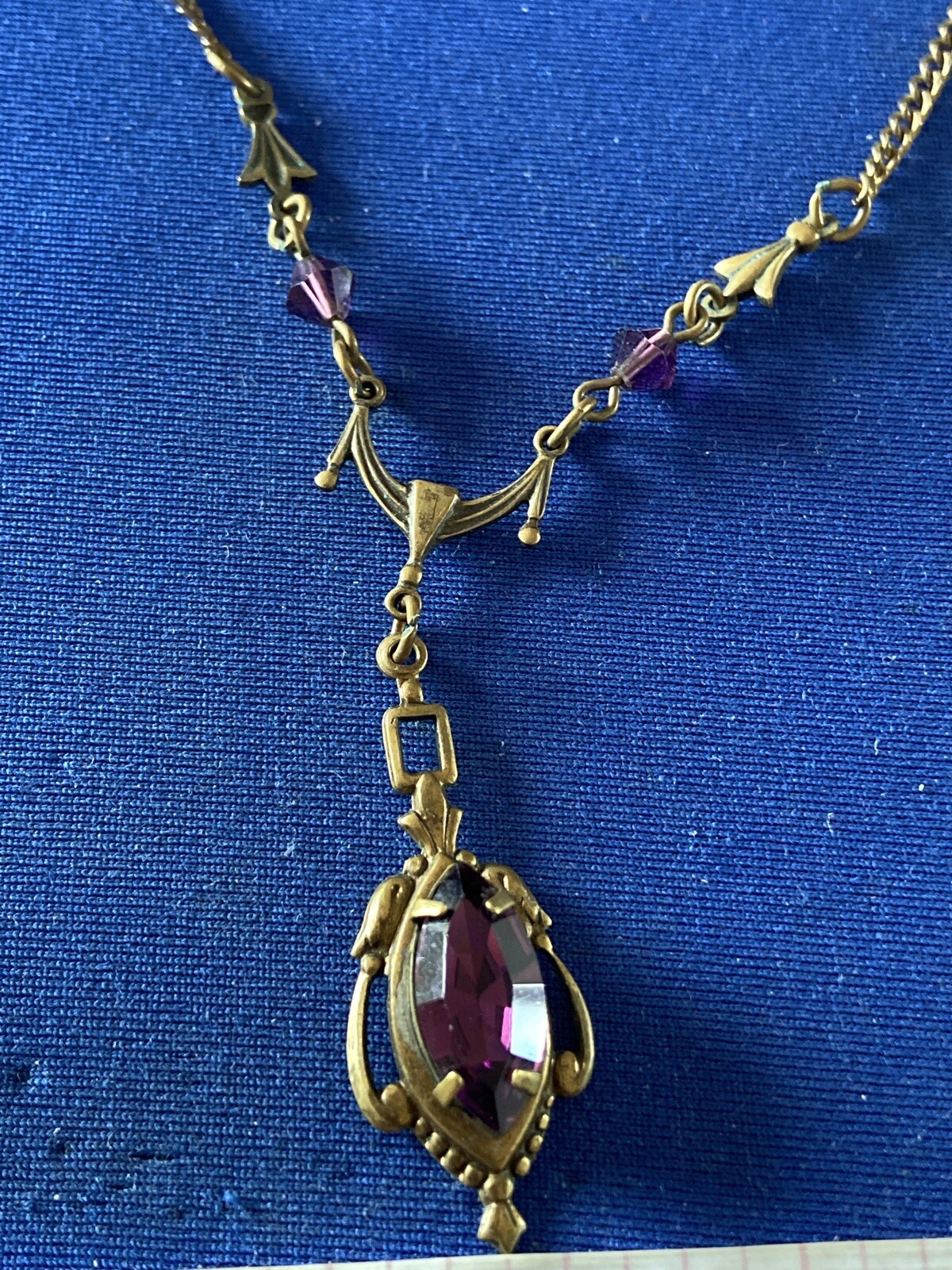 VINTAGE ART DECO JEWELLERY DIAMANTÉ NECKLACE SIGNED SADIE GREEN eBay