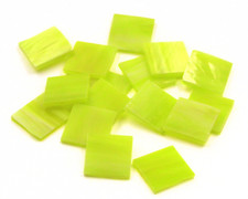 Yellow Translucent Squares  Fusible 96  Cut Mosaic Glass Tile Shapes
