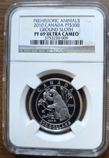 Canada 2010 Prehistoric Animals - Ground Sloth $300 1 Oz Platinum Proof NGC PF69 3995.00 per troy oz