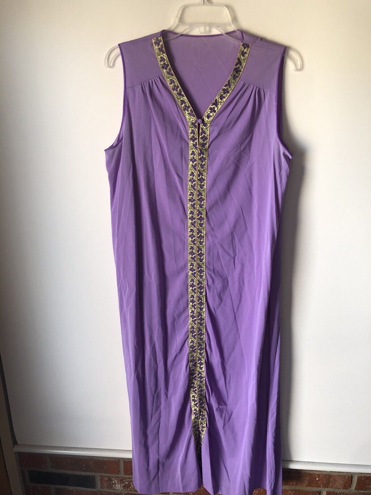 Vintage Purple Lorraine L Nightgown Robe Set Meta… - image 5