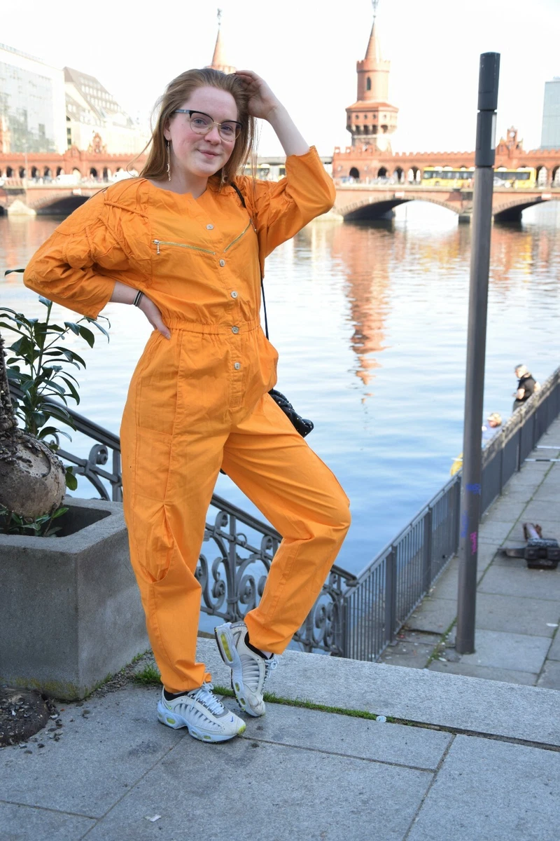 Fashion Style PM Overall Jumpsuit Orange Size 34 Cotton 90er True Vintage 90s