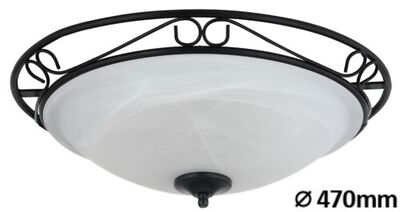 Rabalux 3723 ceiling light 3 spots Athens, E27, black & white, round, Mediterranean, Ø