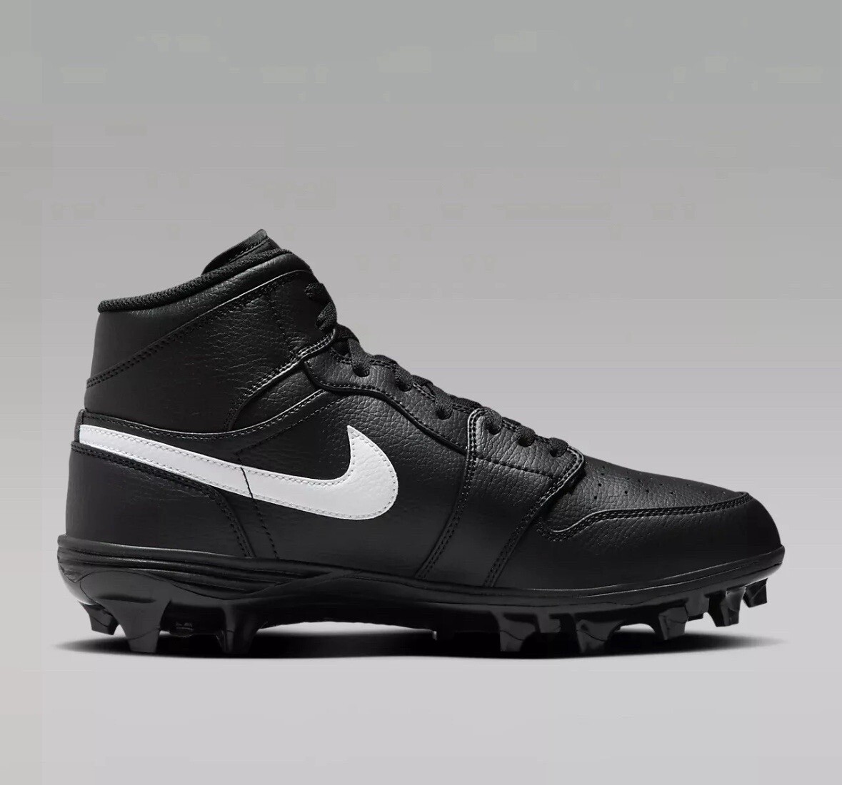 Nike Air Jordan 1 Mid TD Black White Football Cleats FJ6805