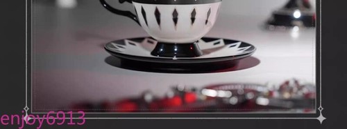 Genshin Lonely Dark Moon" Arlecchino Tea Cups Saucers Sets Collections Gifts - Picture 9 of 9