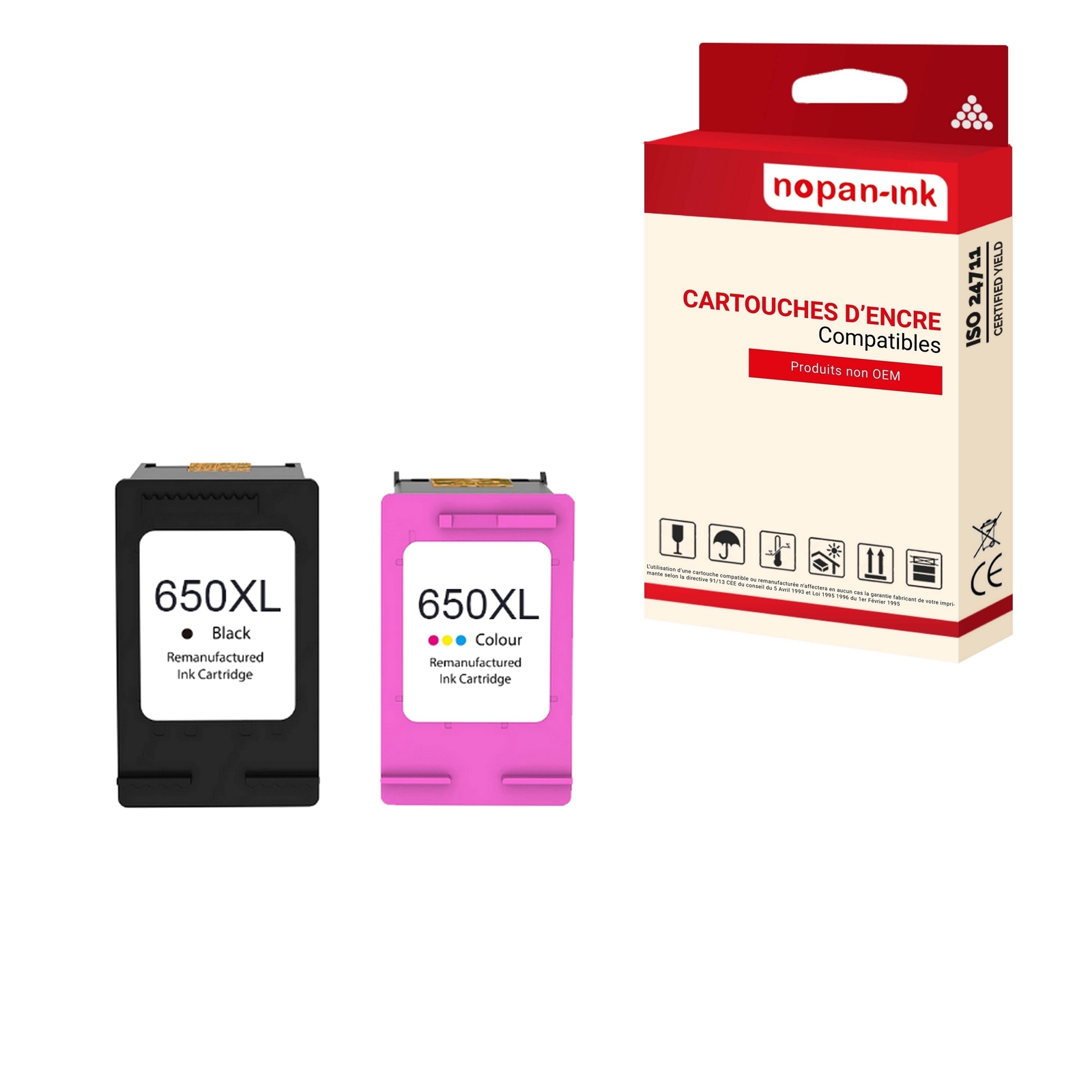 Cartouche compatible pour HP 650 XL pack CZ101AE haute capacité longue durée