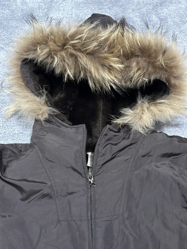 Bonpoint Girls Parka Hooded Jacket With Fur Trim Brown Sz S - Picture 8 of 24