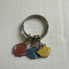 Disney Princess Belle Cinderella Aurora 3 Charm Metal Keychain