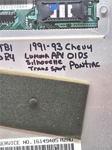 1991-93 CHEVY LUMINA APV TRANS SPORT SILHOUETTE 3.1 TBI ECM 16149405 CHIP AZAU - Picture 2 of 3