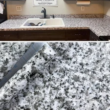 Light White Granite Look Marble Film Vinyl Self Adhesive Kitchen Countertop Peel