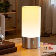 Gray 3 Level Dimmable Table Lamp for Bedroom - Warm Gray Touch Control