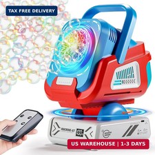 Upgraded Bubble Machine Outdoor Toys for Kids Wedding Party Auto Rotation,Ty