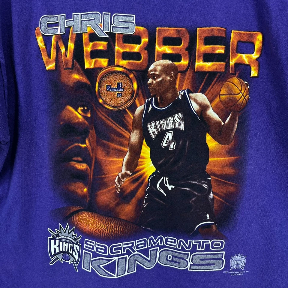 Camiseta de baloncesto Chris Webber Sacramento Kings adulto XL púrpura de colección Y2K Delta Foto 4 de 4