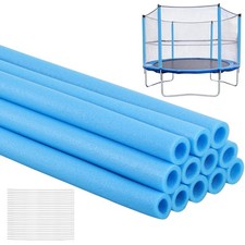 12 PCS Trampoline Pole Covers with 25 Ties Heavy-Duty Trampoline Pole Foam Sl...