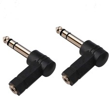 1/4 Inch TRS to 3.5mm Right Angle 1/4'' Adapter 2PCS