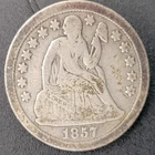1857 P Philadelphia Mint Seated Liberty Dime Liberty Readable