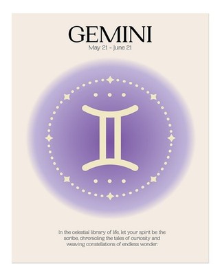 Wandbild-Poster Zwillinge Sternzeichen - Elegantes Astrologie-Dekor Kunstdruck